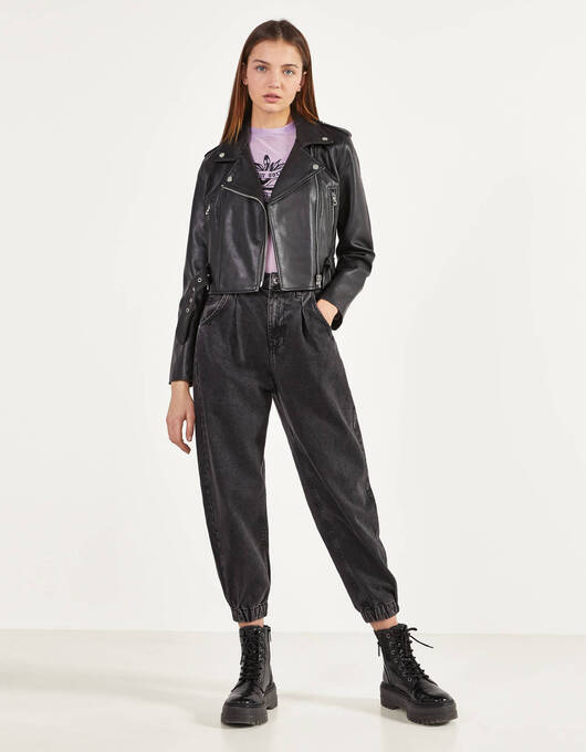 کاپشن چرم زنانه برشکا