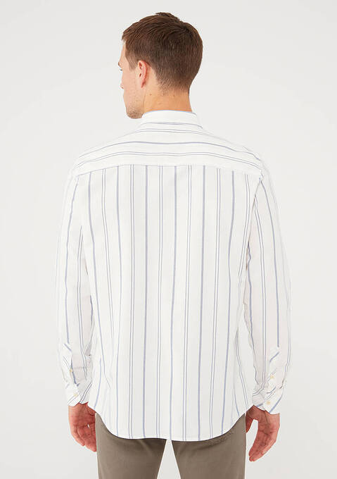 پیراهن آستین بلند مردانه ماوی