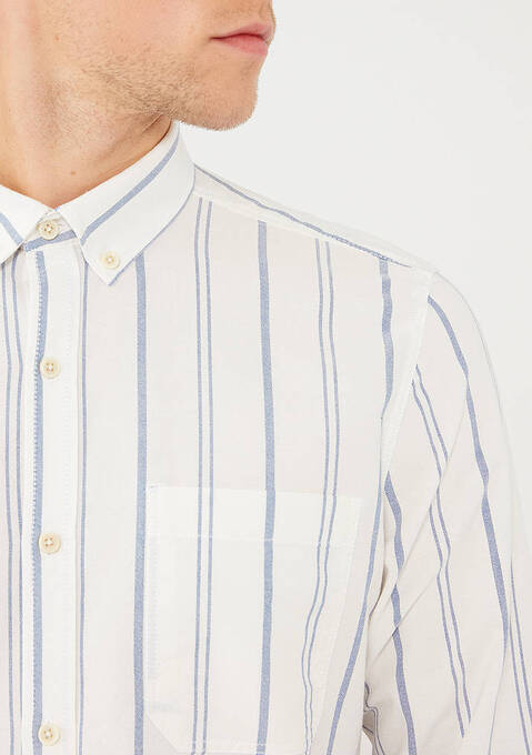 پیراهن آستین بلند مردانه ماوی