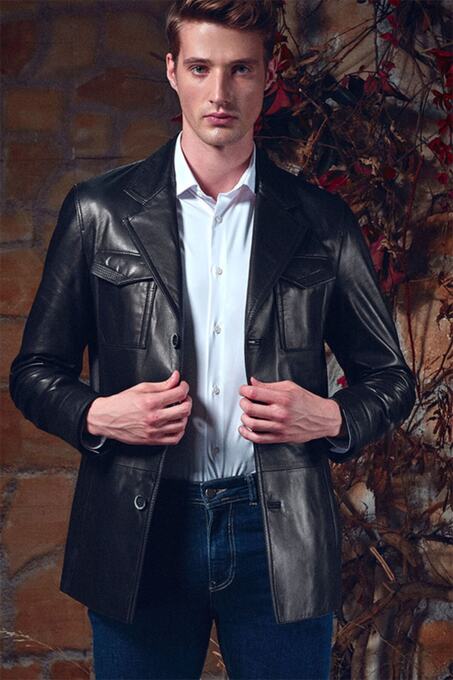 کاپشن چرم مردانه دری مد