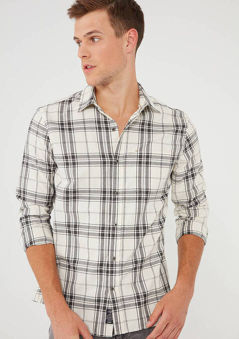 پیراهن آستین بلند مردانه ماوی