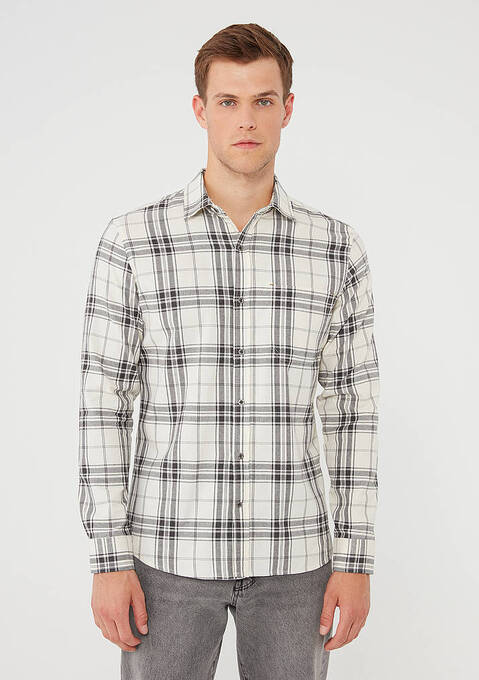 پیراهن آستین بلند مردانه ماوی