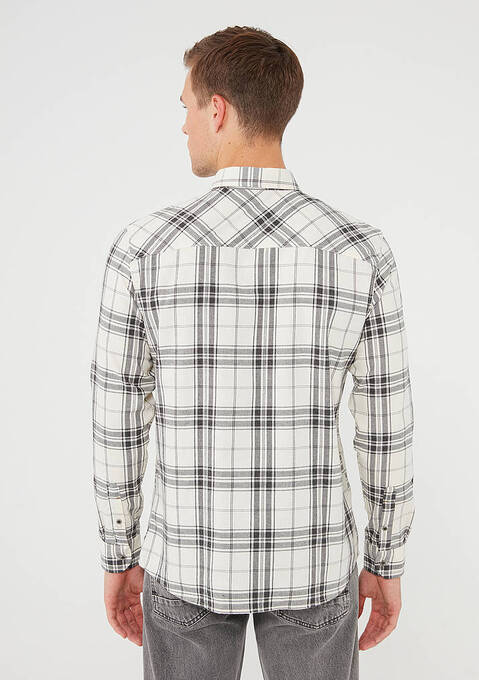 پیراهن آستین بلند مردانه ماوی