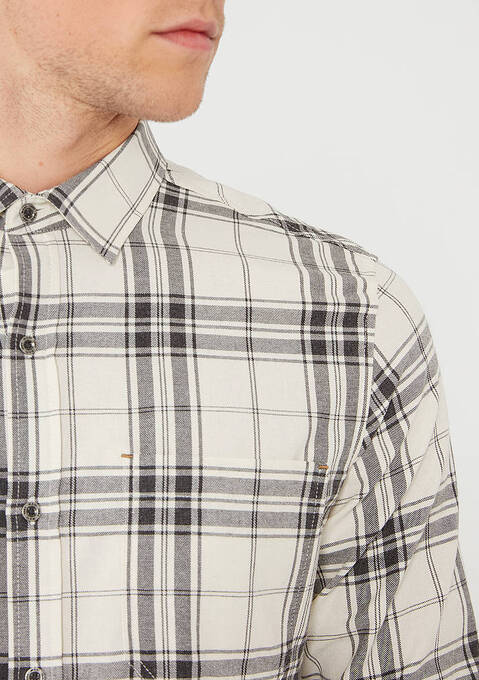 پیراهن آستین بلند مردانه ماوی