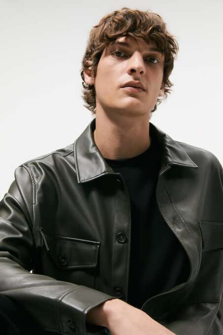 کاپشن چرم مردانه زارا