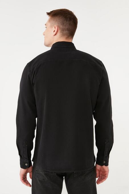 پیراهن آستین بلند مردانه ماوی