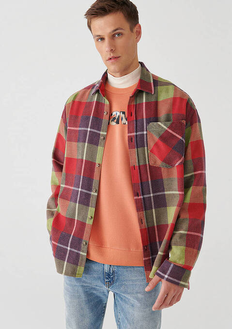 پیراهن آستین بلند مردانه ماوی