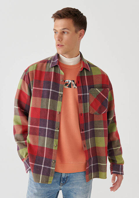 پیراهن آستین بلند مردانه ماوی