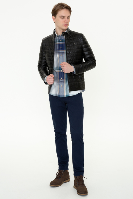 کاپشن چرم مردانه یو اس پولو