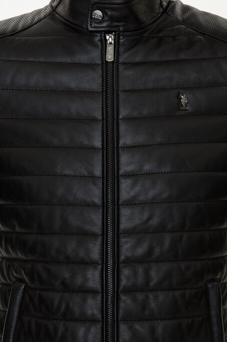 کاپشن چرم مردانه یو اس پولو