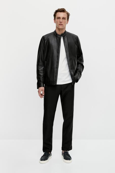 کاپشن چرم مردانه ماسیمو دوتی