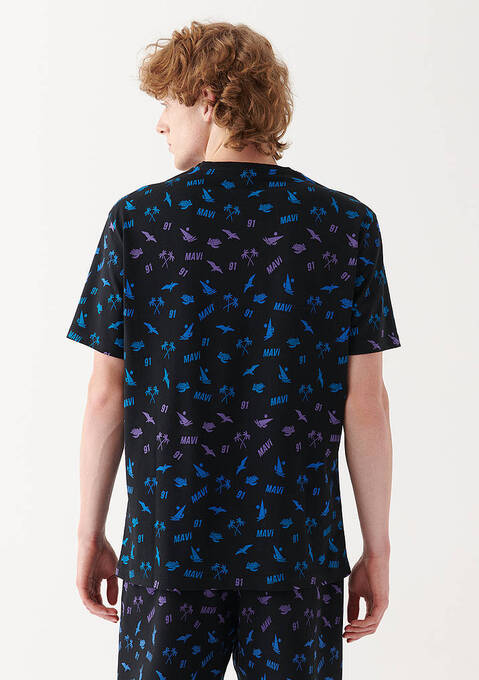 تی شرت آستین کوتاه مردانه ماوی