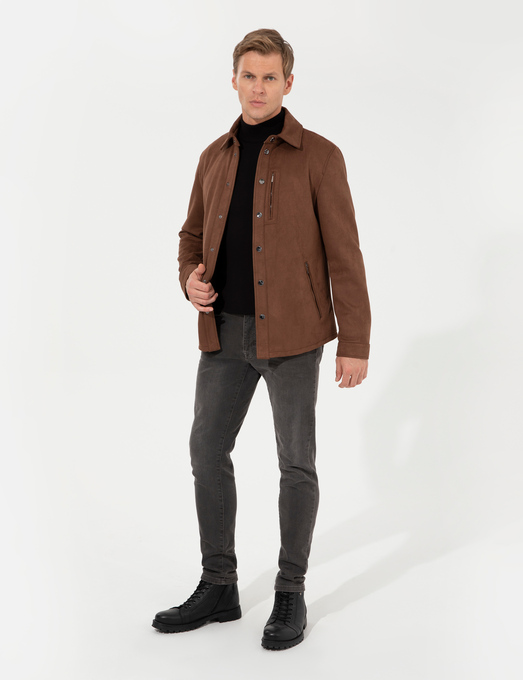 کاپشن چرم مردانه پیر کاردین