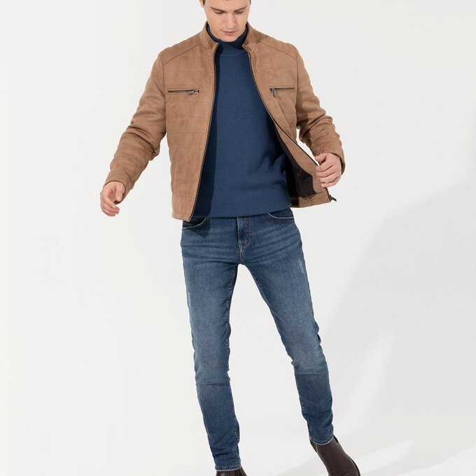 کاپشن چرم مردانه پیر کاردین