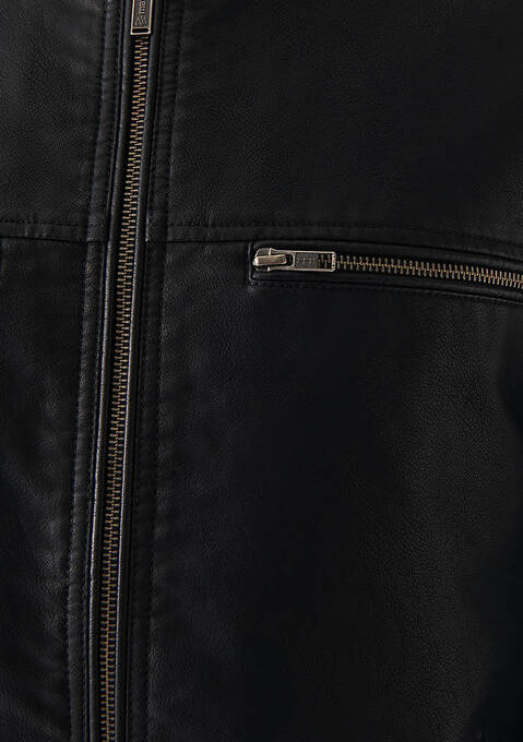 کاپشن چرم مردانه ماوی