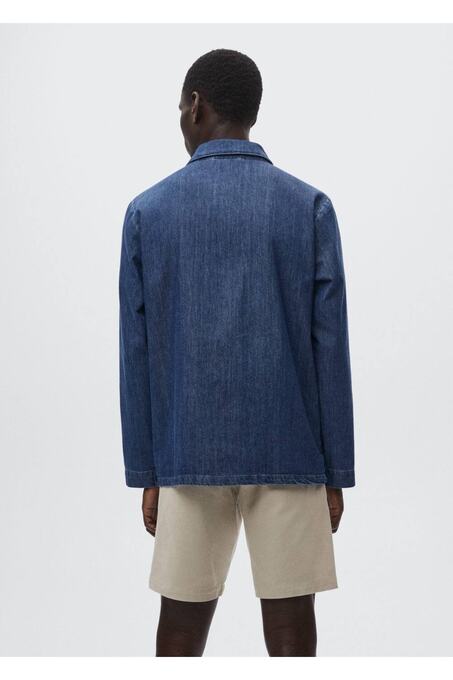 پیراهن آستین بلند آبی پیراهن آستین بلند مردانه منگو