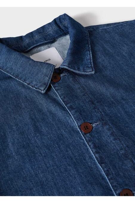 پیراهن آستین بلند آبی پیراهن آستین بلند مردانه منگو