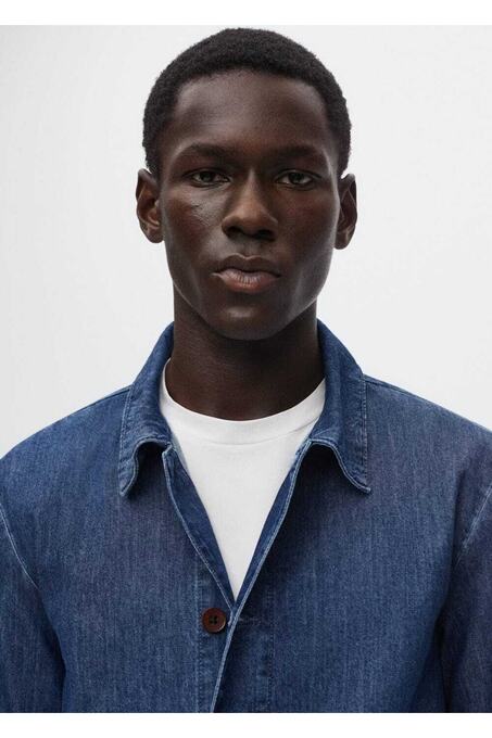 پیراهن آستین بلند آبی پیراهن آستین بلند مردانه منگو