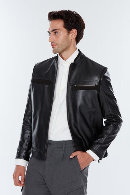 کاپشن چرم مردانه دری مد