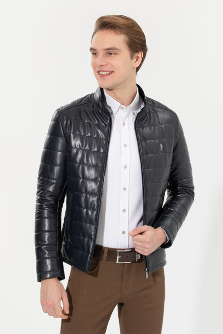 کاپشن چرم مردانه یو اس پولو