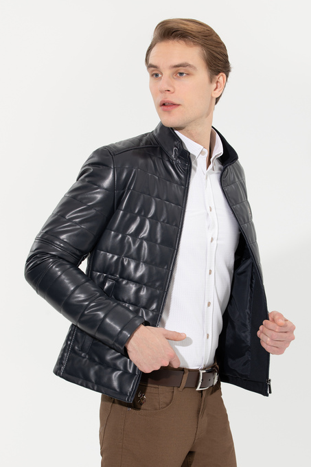 کاپشن چرم مردانه یو اس پولو