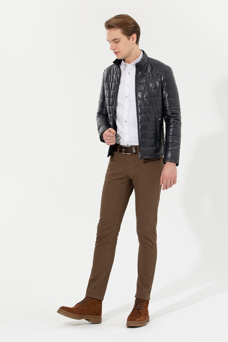 کاپشن چرم مردانه یو اس پولو