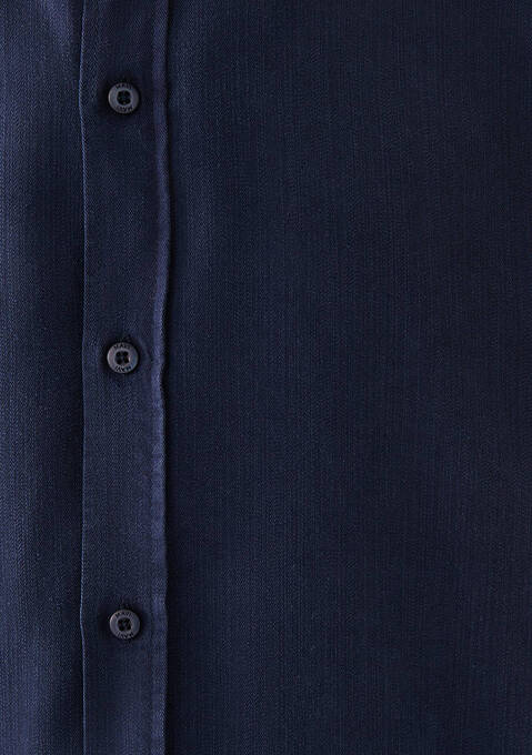 پیراهن آستین بلند مردانه ماوی