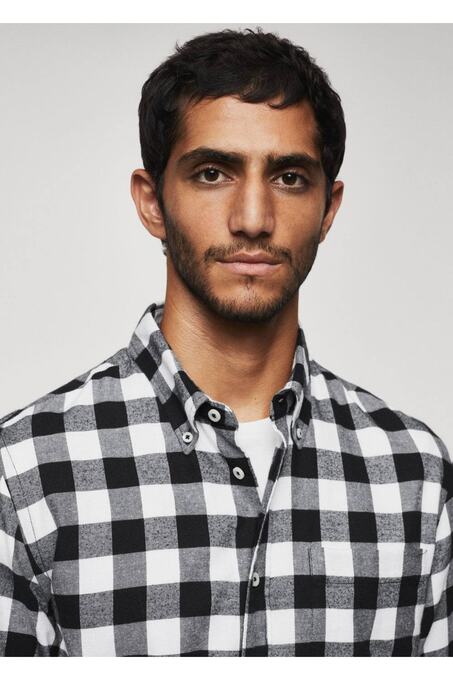 پیراهن آستین بلند سیاه پیراهن آستین بلند مردانه منگو