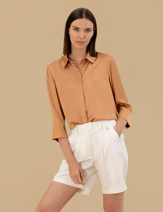 شومیز قهوه ای شومیز زنانه پیر کاردین