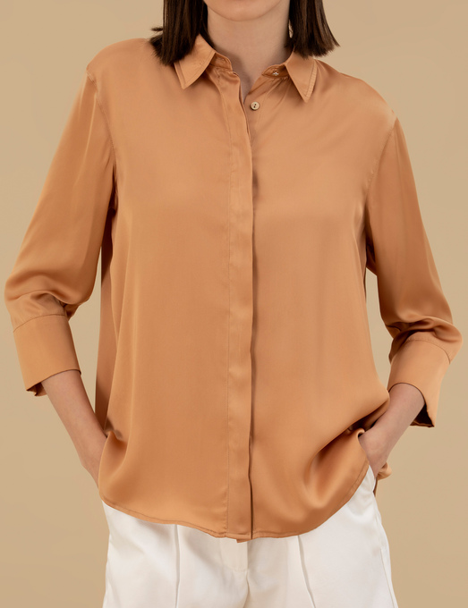 شومیز قهوه ای شومیز زنانه پیر کاردین