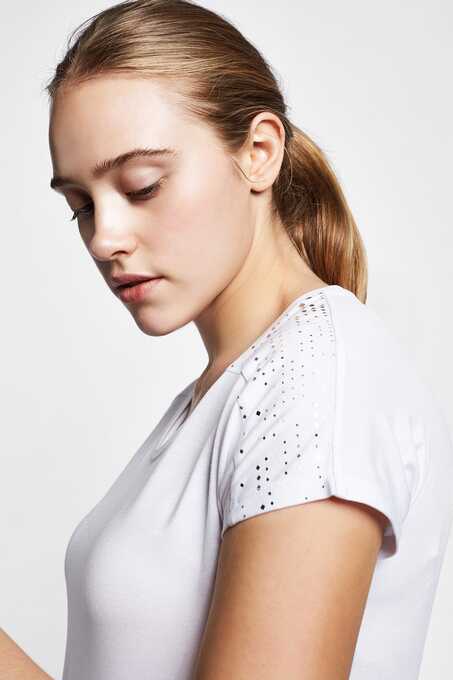 تی شرت آستین کوتاه سفید تی شرت آستین کوتاه زنانه لسکون