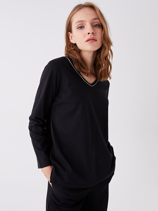 تی شرت آستین بلند زنانه ال سی وایکیکی