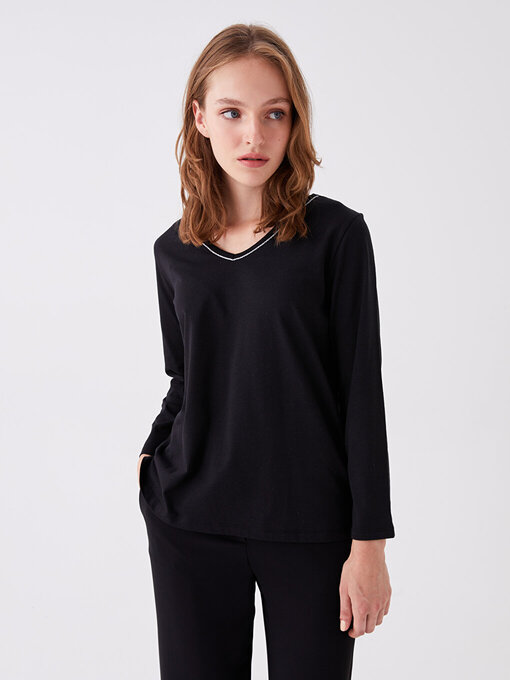 تی شرت آستین بلند زنانه ال سی وایکیکی