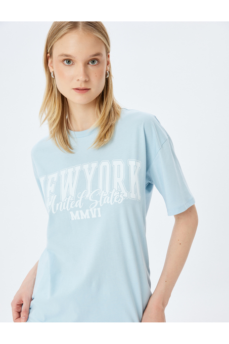 تی شرت آستین کوتاه آبی تی شرت آستین کوتاه زنانه کوتون