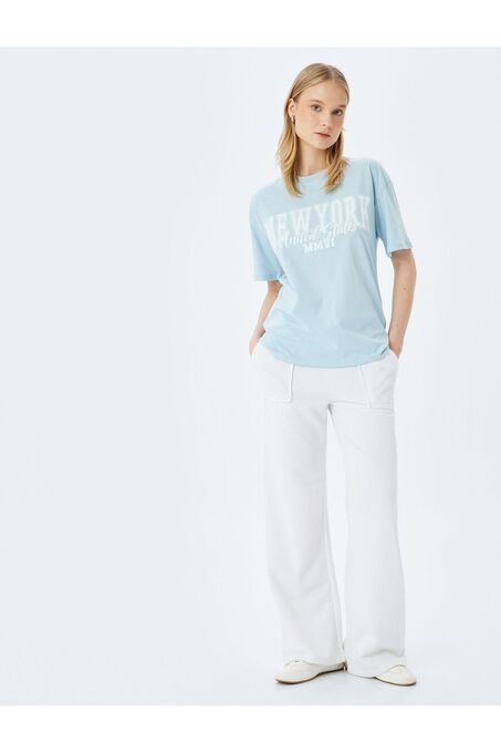 تی شرت آستین کوتاه آبی تی شرت آستین کوتاه زنانه کوتون