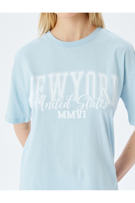 تی شرت آستین کوتاه آبی تی شرت آستین کوتاه زنانه کوتون