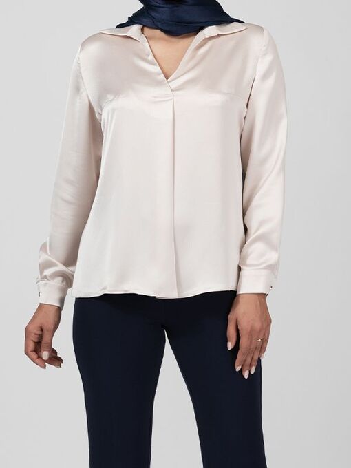 بلوز کرم بلوز زنانه بُـرنُس