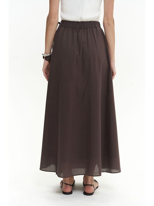 دامن بلند قهوه ای دامن بلند زنانه ال سی وایکیکی