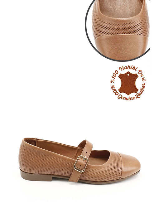 کفش تخت قهوه ای کفش تخت زنانه ال سی وایکیکی