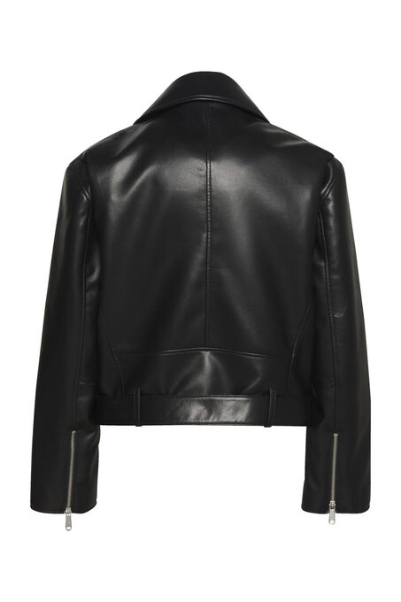 کاپشن چرم سیاه کاپشن چرم زنانه کلوین کلاین