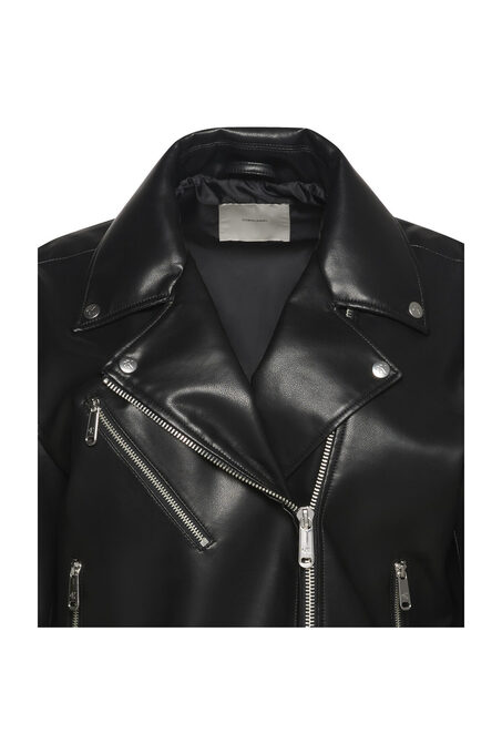 کاپشن چرم سیاه کاپشن چرم زنانه کلوین کلاین