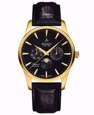 ساعت مچی عقربه ای سیاه ساعت مچی عقربه ای مردانه آتلانتیک