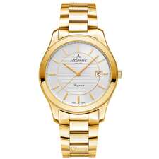 ساعت مچی عقربه ای طلایی ساعت مچی عقربه ای مردانه آتلانتیک