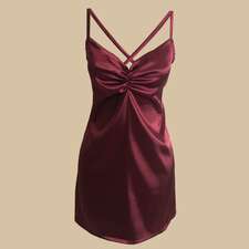 پیراهن خواب زرشکی پیراهن خواب زنانه مقمیس