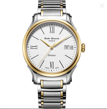 ساعت مچی عقربه ای نقره ای ساعت مچی عقربه ای مردانه  امیل شوریه