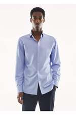 پیراهن آستین بلند آبی پیراهن آستین بلند مردانه منگو