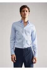 پیراهن آستین بلند آبی پیراهن آستین بلند مردانه منگو