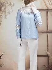 بلوز آبی بلوز زنانه بُـرنُس