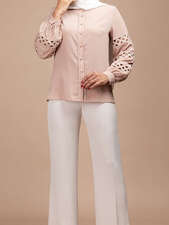 شومیز کرم شومیز زنانه بُـرنُس