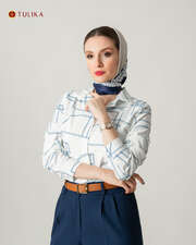 شومیز آبی شومیز زنانه تولیکا